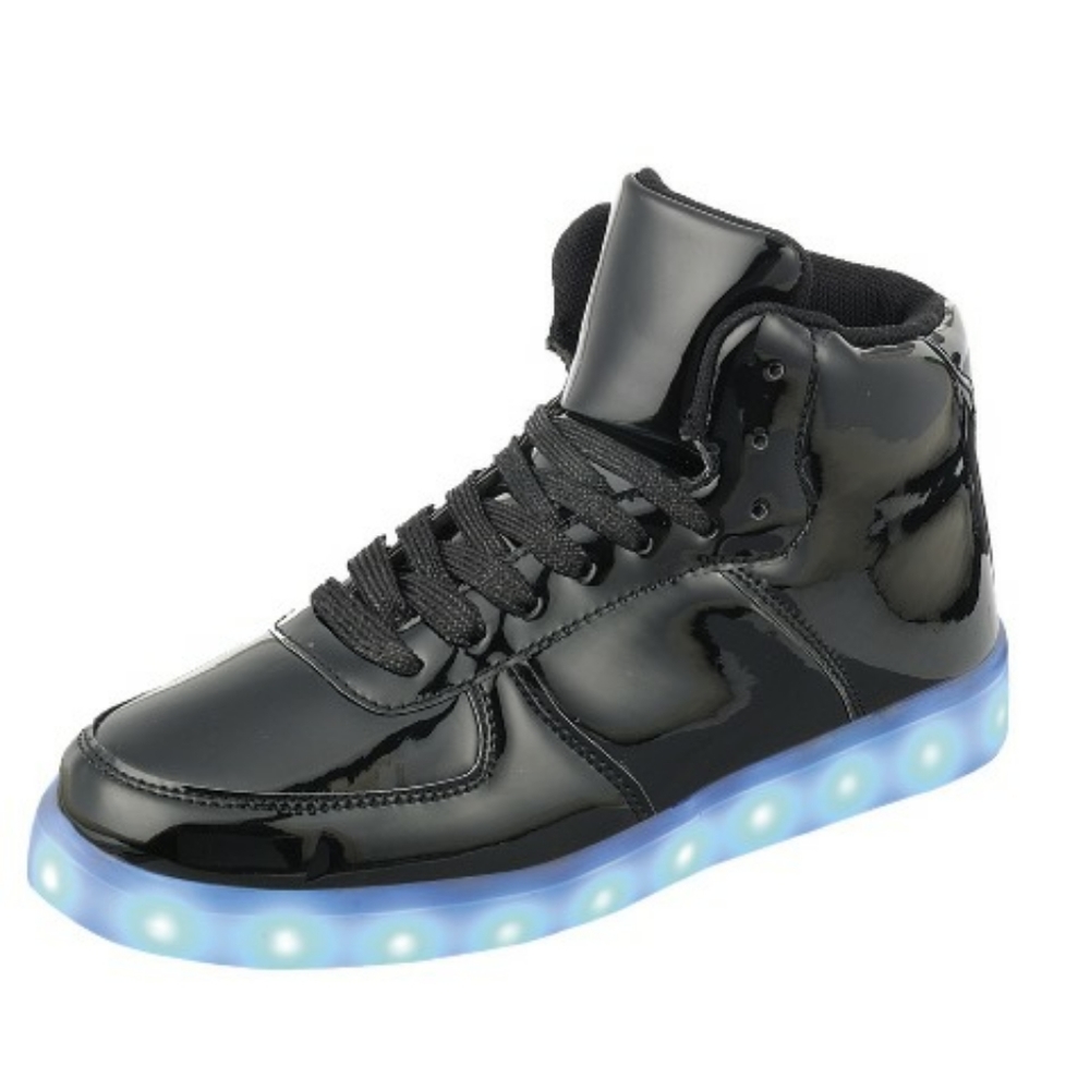 New High Top Black LED Sneakers